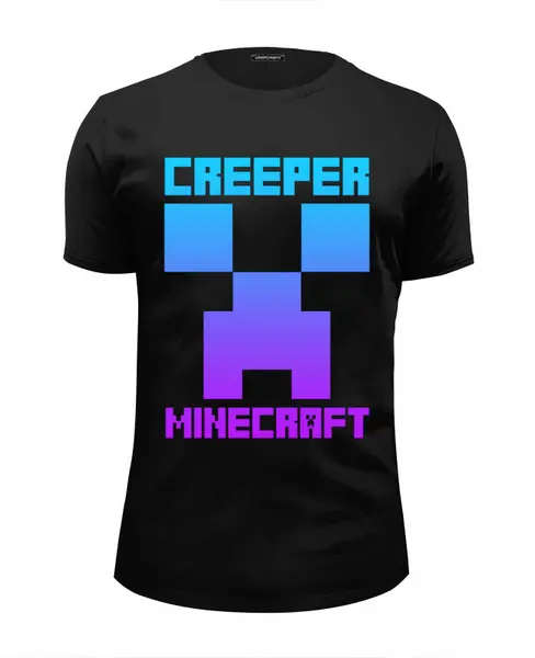 Заказать мужскую футболку в Москве. Футболка базовая MINECRAFT CREEPER от weeert - готовые дизайны и нанесение принтов.