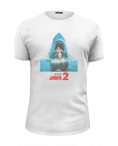 Заказать мужскую футболку в Москве. Футболка базовая Jaws / Челюсти от KinoArt - готовые дизайны и нанесение принтов.