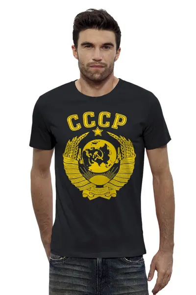 Заказать мужскую футболку в Москве. Футболка базовая Герб СССР от gopotol - готовые дизайны и нанесение принтов.