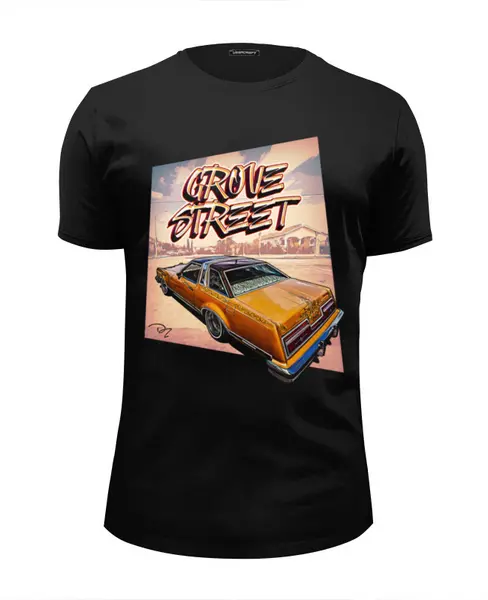 Заказать мужскую футболку в Москве. Футболка базовая Grove Street от ganzgunner@mail.ru - готовые дизайны и нанесение принтов.