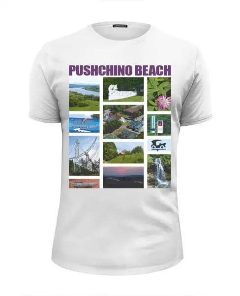 Заказать мужскую футболку в Москве. Футболка базовая Pushchino beach от Andy Quarry - готовые дизайны и нанесение принтов.