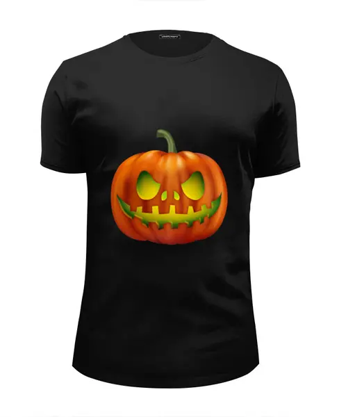 Заказать мужскую футболку в Москве. Футболка базовая glowing pumpkin от queen  - готовые дизайны и нанесение принтов.