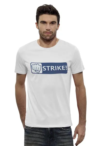 Заказать мужскую футболку в Москве. Футболка базовая Strike! от gopotol - готовые дизайны и нанесение принтов.