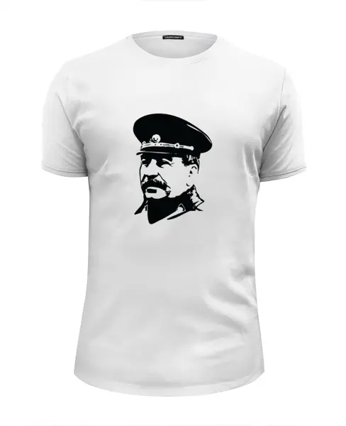 Заказать мужскую футболку в Москве. Футболка базовая Сталин от THE_NISE  - готовые дизайны и нанесение принтов.