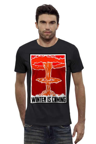 Заказать мужскую футболку в Москве. Футболка базовая Winter is coming от gopotol - готовые дизайны и нанесение принтов.
