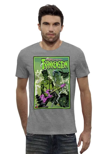Заказать мужскую футболку в Москве. Футболка базовая Frankenstein Rocker от Leichenwagen - готовые дизайны и нанесение принтов.