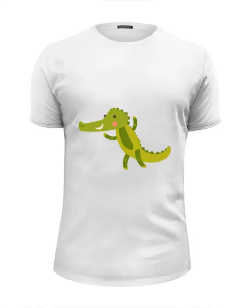 Заказать мужскую футболку в Москве. Футболка базовая Крокодил от Romanova - готовые дизайны и нанесение принтов.
