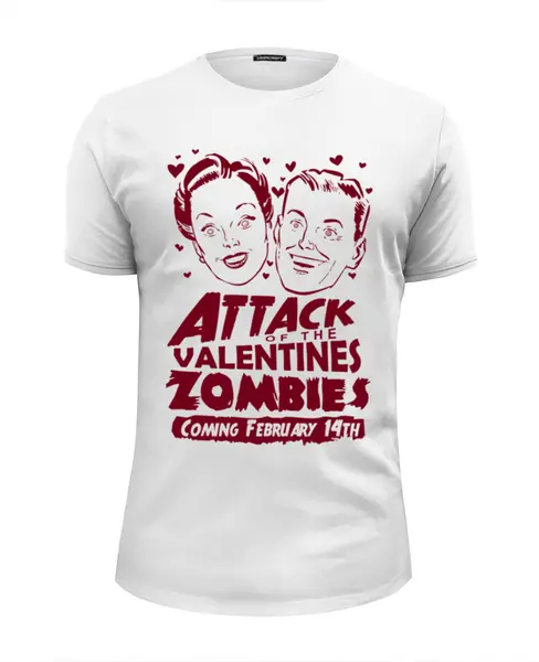 Заказать мужскую футболку в Москве. Футболка базовая Attack of The Valentine's Zombies от geekbox - готовые дизайны и нанесение принтов.
