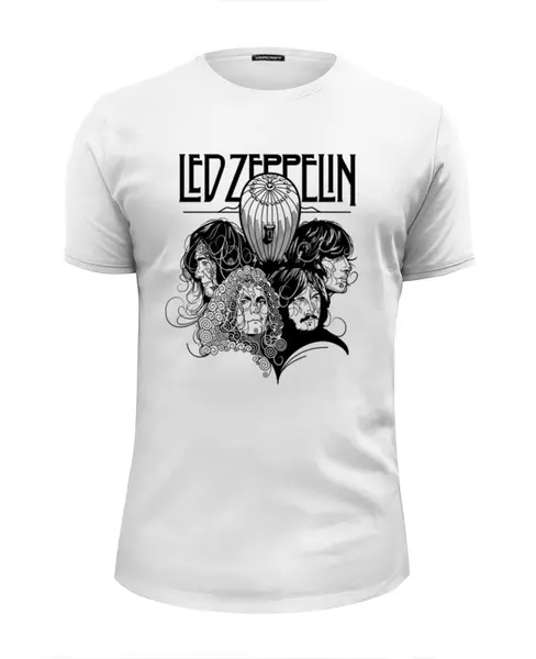 Заказать мужскую футболку в Москве. Футболка базовая Led Zeppelin от geekbox - готовые дизайны и нанесение принтов.
