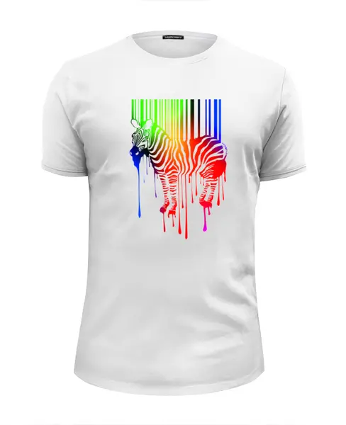 Заказать мужскую футболку в Москве. Футболка базовая Цветная зебра! от nimal1309 - готовые дизайны и нанесение принтов.