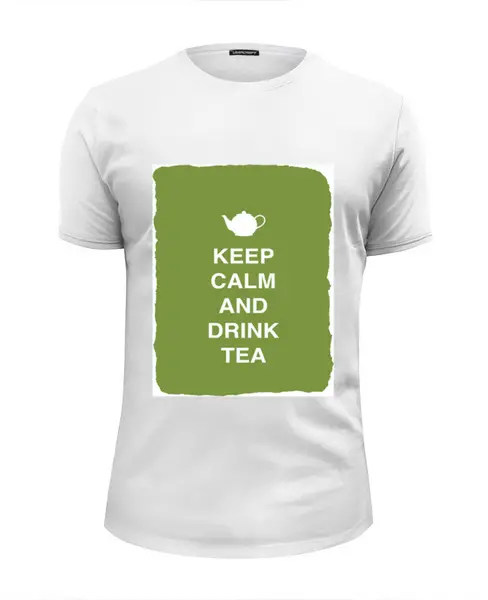 Заказать мужскую футболку в Москве. Футболка базовая Keep calm and drink tea от zen4@bk.ru - готовые дизайны и нанесение принтов.