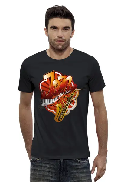 Заказать мужскую футболку в Москве. Футболка базовая Джаз апельсиновый.  от Zorgo-Art  - готовые дизайны и нанесение принтов.