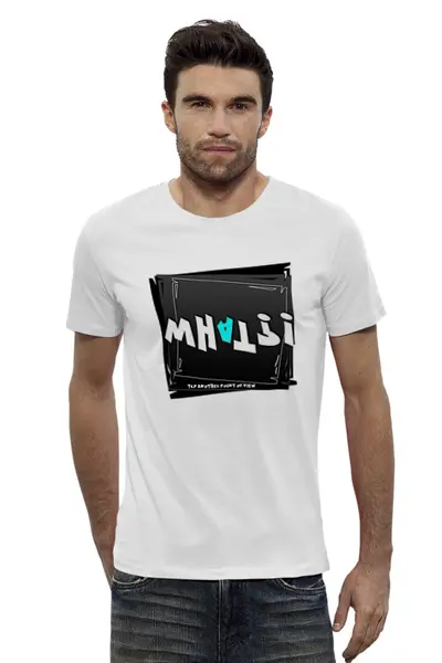 Заказать мужскую футболку в Москве. Футболка базовая WHAT?! от Макс ЧеГевара - готовые дизайны и нанесение принтов.