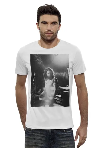 Заказать мужскую футболку в Москве. Футболка базовая Jim Morrison от themaxlevin - готовые дизайны и нанесение принтов.