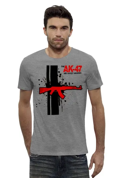 Заказать мужскую футболку в Москве. Футболка базовая AK-47 от Leichenwagen - готовые дизайны и нанесение принтов.