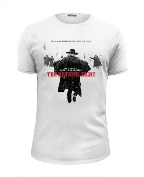 Заказать мужскую футболку в Москве. Футболка базовая Hateful Eight / Омерзительная восьмерка от KinoArt - готовые дизайны и нанесение принтов.