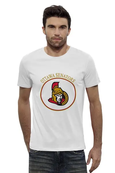 Заказать мужскую футболку в Москве. Футболка базовая Ottawa Senators от kspsshop - готовые дизайны и нанесение принтов.