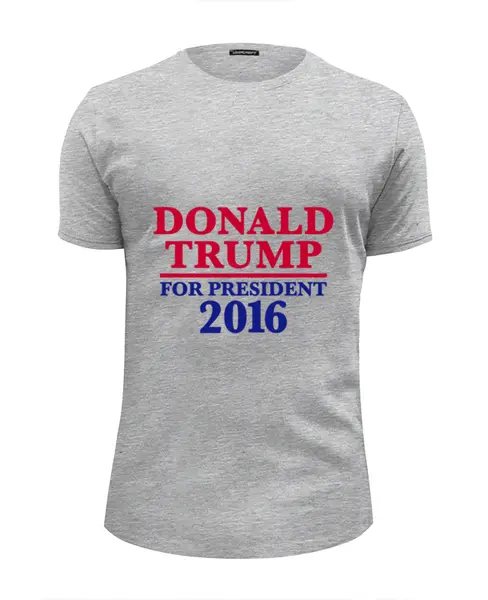 Заказать мужскую футболку в Москве. Футболка базовая Donald Trump 2016 от skynatural - готовые дизайны и нанесение принтов.