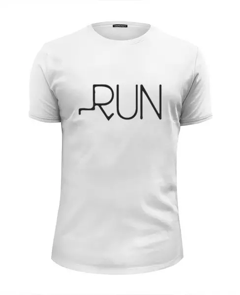 Заказать мужскую футболку в Москве. Футболка базовая Run - беги от MariYang  - готовые дизайны и нанесение принтов.