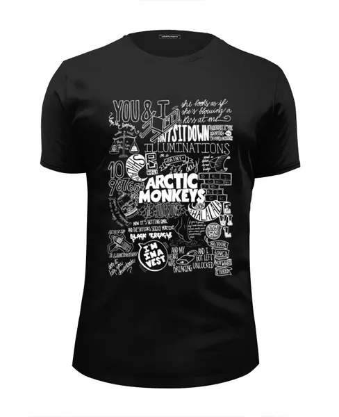 Заказать мужскую футболку в Москве. Футболка базовая Arctic Monkeys  от geekbox - готовые дизайны и нанесение принтов.