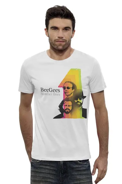 Заказать мужскую футболку в Москве. Футболка базовая BeeGees \ БиДжис от KinoArt - готовые дизайны и нанесение принтов.