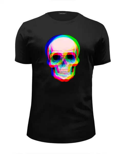 Заказать мужскую футболку в Москве. Футболка базовая Череп 3D от skull - готовые дизайны и нанесение принтов.
