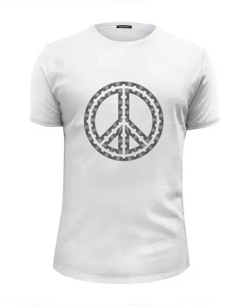 Заказать мужскую футболку в Москве. Футболка базовая Символ мира от THE_NISE  - готовые дизайны и нанесение принтов.