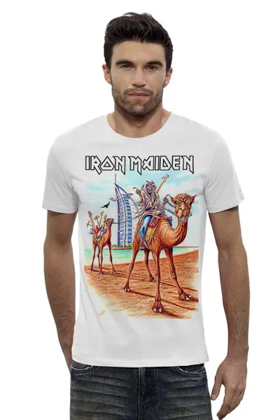 Заказать мужскую футболку в Москве. Футболка базовая Iron Maiden Band от Leichenwagen - готовые дизайны и нанесение принтов.