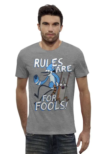 Заказать мужскую футболку в Москве. Футболка базовая "Правила для дураков" от Lin Melman - готовые дизайны и нанесение принтов.