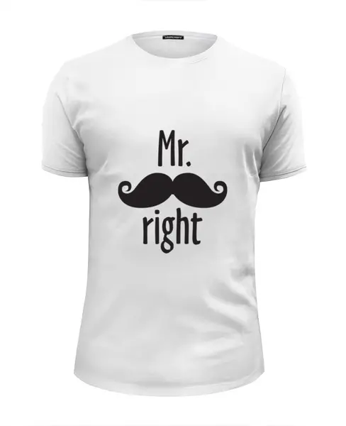 Заказать мужскую футболку в Москве. Футболка базовая Mr. right от zen4@bk.ru - готовые дизайны и нанесение принтов.