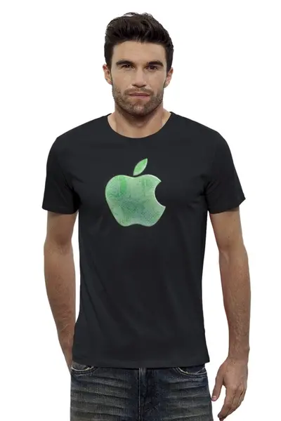 Заказать мужскую футболку в Москве. Футболка базовая Apple от pahmel - готовые дизайны и нанесение принтов.