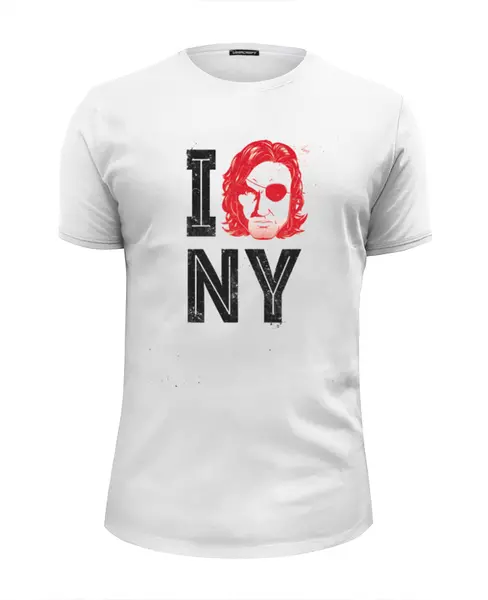 Заказать мужскую футболку в Москве. Футболка базовая Escape from New York / Побег из Нью Йорка от KinoArt - готовые дизайны и нанесение принтов.