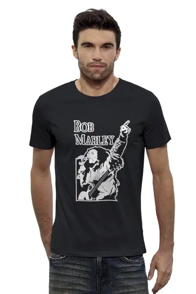 Заказать мужскую футболку в Москве. Футболка базовая Боб Марли от luta - готовые дизайны и нанесение принтов.