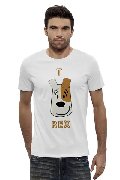 Заказать мужскую футболку в Москве. Футболка базовая T-REX от Виктор Касаткин - готовые дизайны и нанесение принтов.