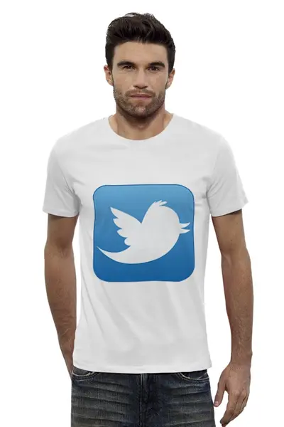 Заказать мужскую футболку в Москве. Футболка базовая Twitter от Jimmy Flash - готовые дизайны и нанесение принтов.