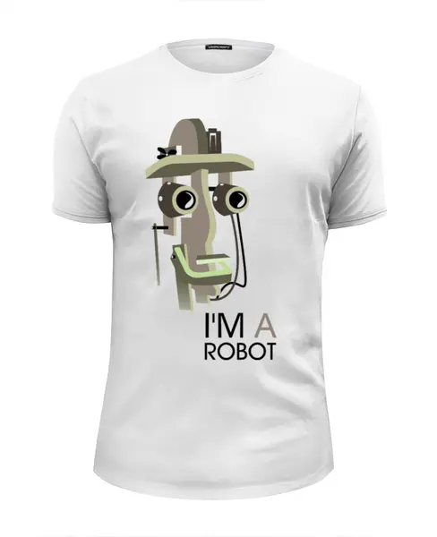 Заказать мужскую футболку в Москве. Футболка базовая i`m a robot от Мила Ярусова - готовые дизайны и нанесение принтов.