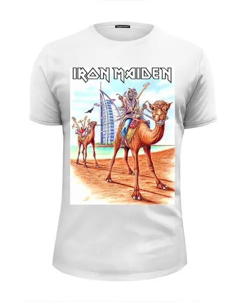 Заказать мужскую футболку в Москве. Футболка базовая Iron Maiden Band от Leichenwagen - готовые дизайны и нанесение принтов.
