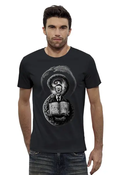 Заказать мужскую футболку в Москве. Футболка базовая Лавкрафт от printik - готовые дизайны и нанесение принтов.