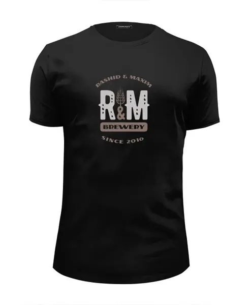 Заказать мужскую футболку в Москве. Футболка базовая R&M t-shirt black от Alcochat - готовые дизайны и нанесение принтов.