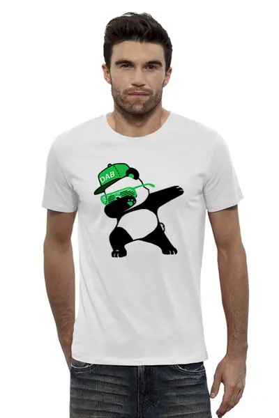 Заказать мужскую футболку в Москве. Футболка базовая Dab Panda  от DESIGNER   - готовые дизайны и нанесение принтов.