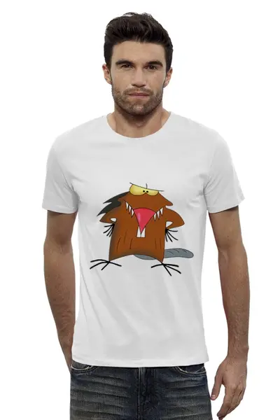 Заказать мужскую футболку в Москве. Футболка базовая The Angry Beavers от Easy-store - готовые дизайны и нанесение принтов.