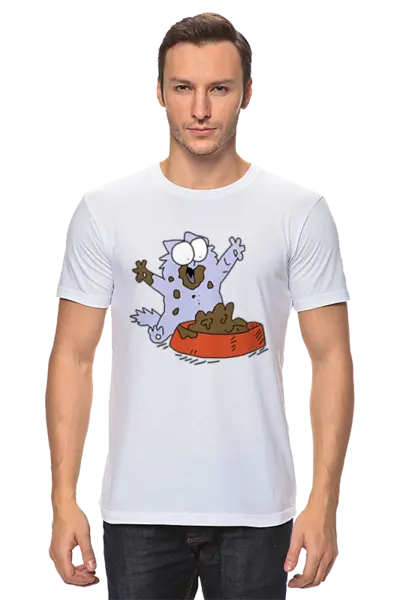 Заказать мужскую футболку в Москве. Футболка базовая Simon's Cat #1 от Cloud345 - готовые дизайны и нанесение принтов.