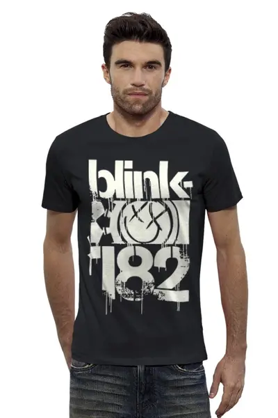 Заказать мужскую футболку в Москве. Футболка базовая blink182 smile t-shirt от lozerkids - готовые дизайны и нанесение принтов.