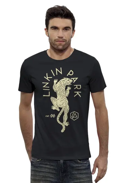 Заказать мужскую футболку в Москве. Футболка базовая Linkin Park от geekbox - готовые дизайны и нанесение принтов.