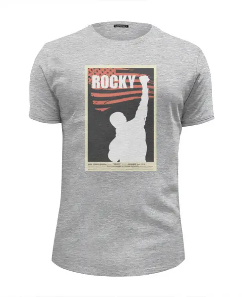 Заказать мужскую футболку в Москве. Футболка базовая Rocky / Рокки от KinoArt - готовые дизайны и нанесение принтов.
