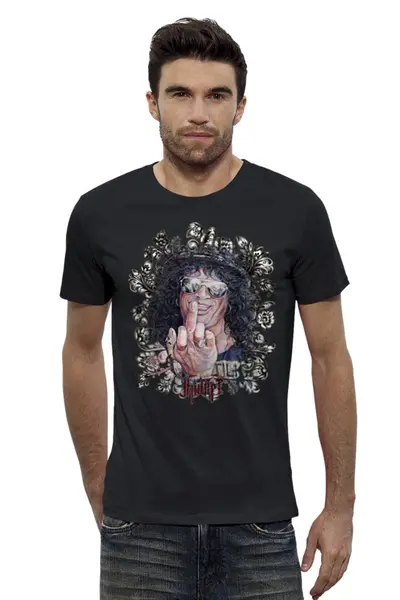 Заказать мужскую футболку в Москве. Футболка базовая Slash "Guns N' Roses" ROCKHLOMA от Инна Вольвак - готовые дизайны и нанесение принтов.