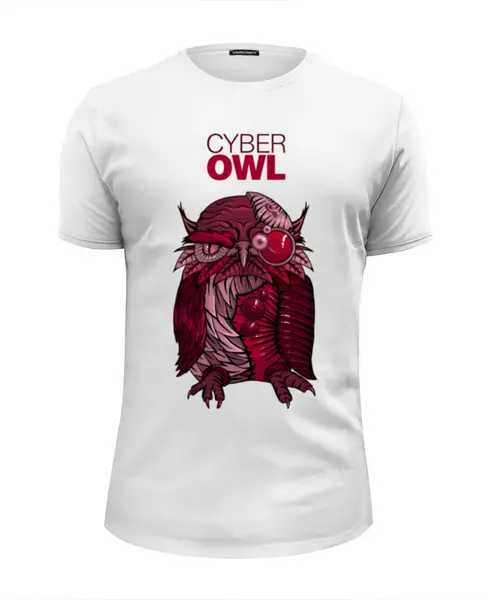 Заказать мужскую футболку в Москве. Футболка базовая Cyber Owl от Leichenwagen - готовые дизайны и нанесение принтов.