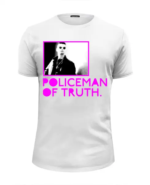 Заказать мужскую футболку в Москве. Футболка базовая Policeman of Truth. от Филипп Землянухин - готовые дизайны и нанесение принтов.