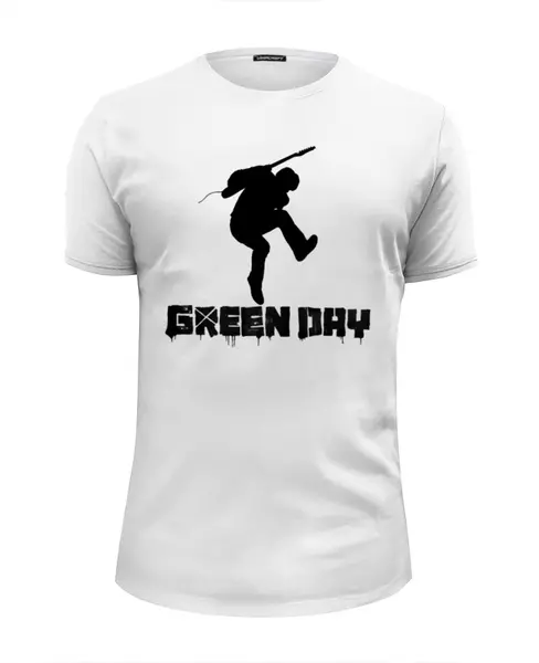Заказать мужскую футболку в Москве. Футболка базовая Green day от Виктор Аксёнов - готовые дизайны и нанесение принтов.