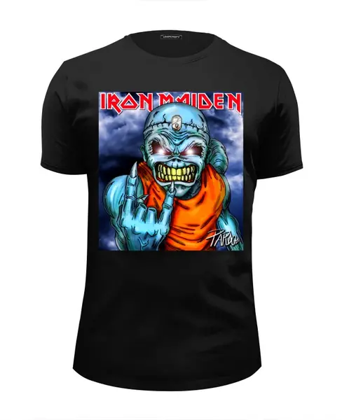 Заказать мужскую футболку в Москве. Футболка базовая Iron Maiden Band от Leichenwagen - готовые дизайны и нанесение принтов.
